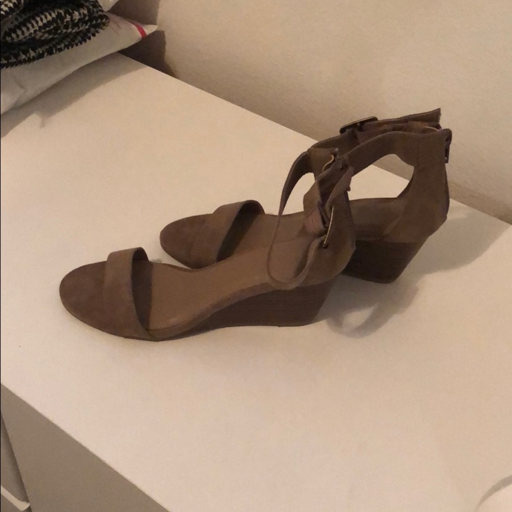 Brown wedge sandals